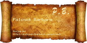 Palcsek Barbara névjegykártya